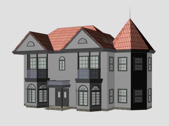 villa 078 3Dモデル .c4d .max .obj .3ds .fbx .stl .blend 