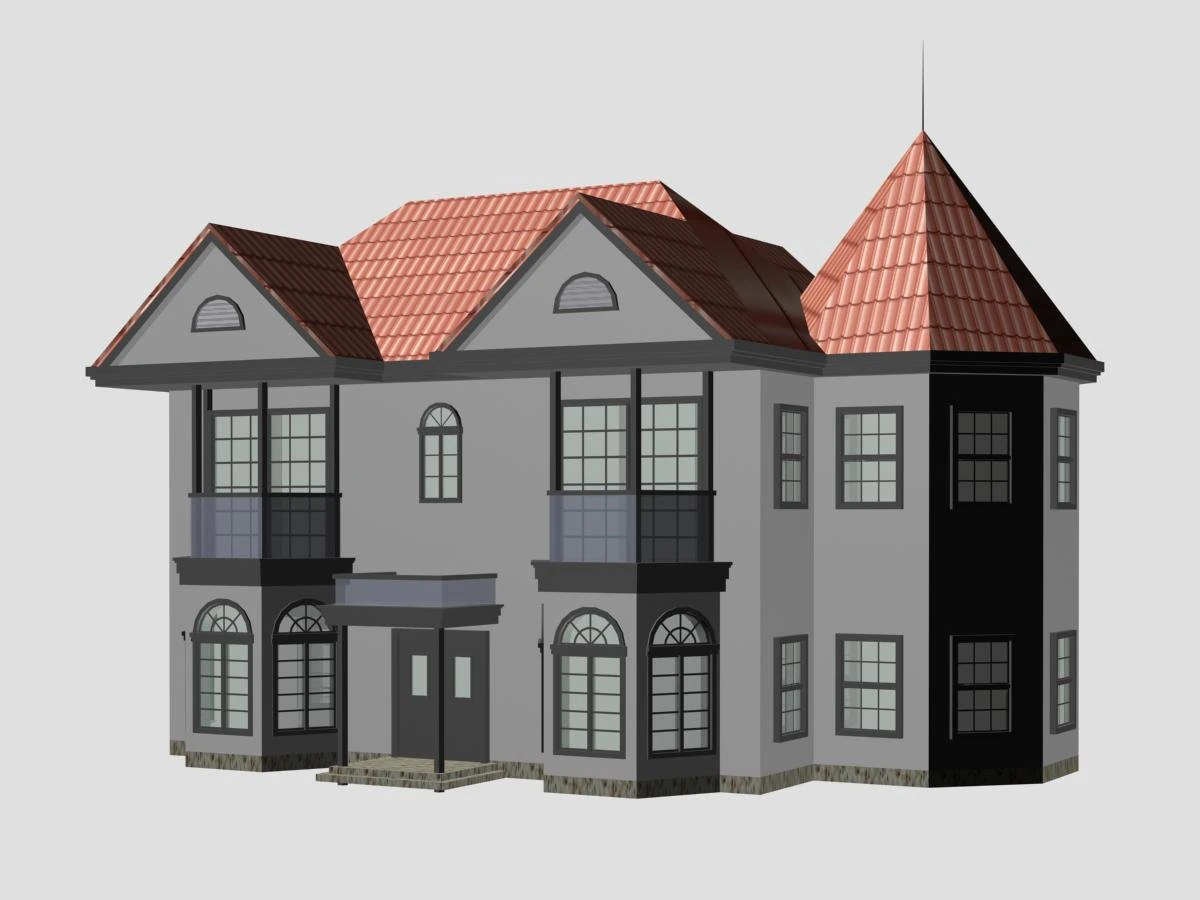 villa 078 3D Model .c4d .max .obj .3ds .fbx .stl .blend 