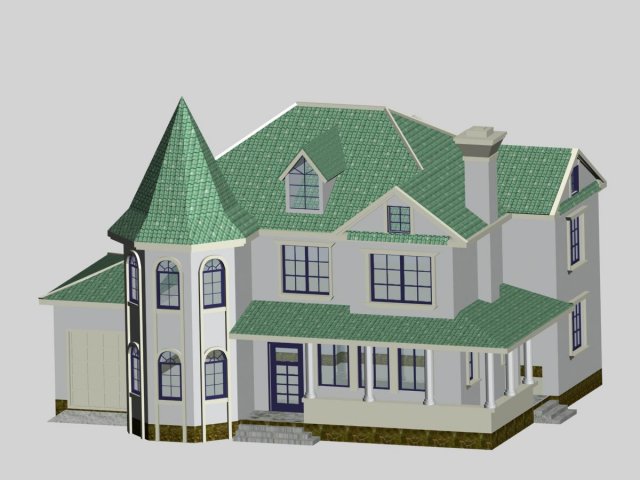 villa 080 3D Модель .c4d .max .obj .3ds .fbx .stl .blend