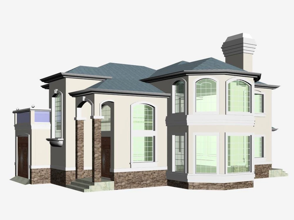 villa 083 3D Model .c4d .max .obj .3ds .fbx .stl .blend 