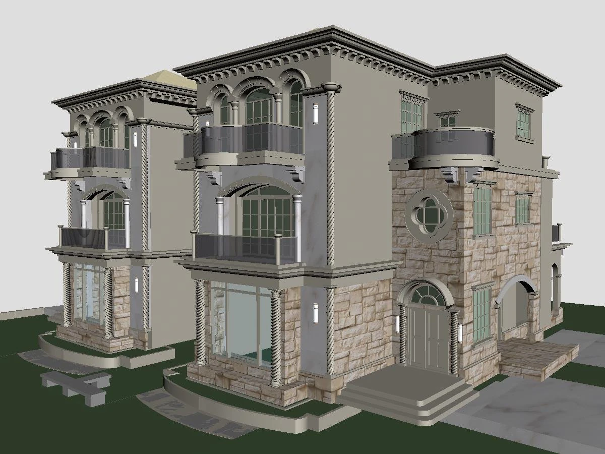 villa 085 3D Model .c4d .max .obj .3ds .fbx .stl .blend 
