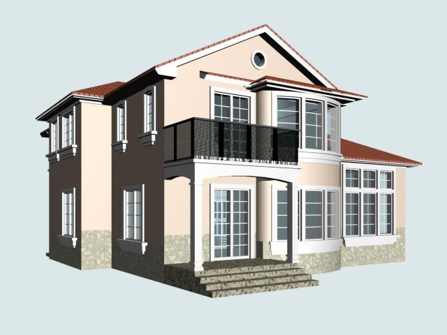 villa 090 3D 模型 .c4d .max .obj .3ds .fbx .stl .blend 