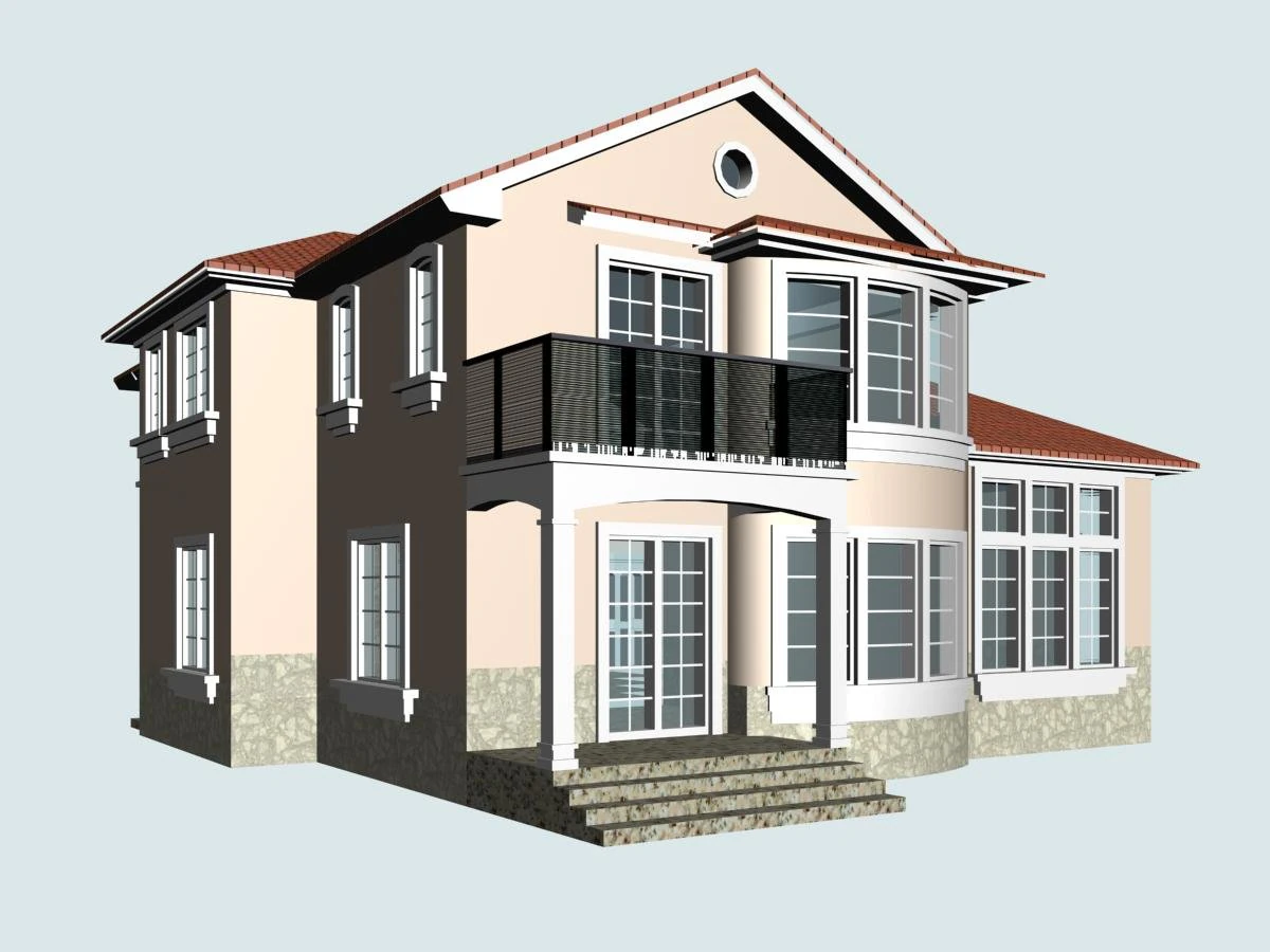 villa 090 3D Model .c4d .max .obj .3ds .fbx .stl .blend 