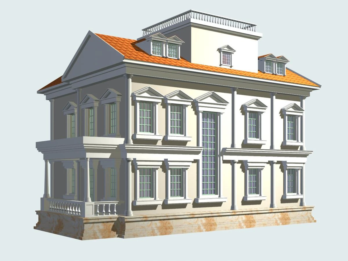 villa 099 3D Model .c4d .max .obj .3ds .fbx .stl .blend 