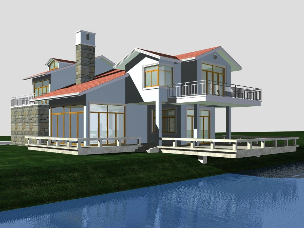 villa 107 3D Model .c4d .max .obj .3ds .fbx .stl .blend 