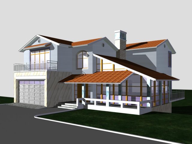 villa 108 3D Модель .c4d .max .obj .3ds .fbx .stl .blend 