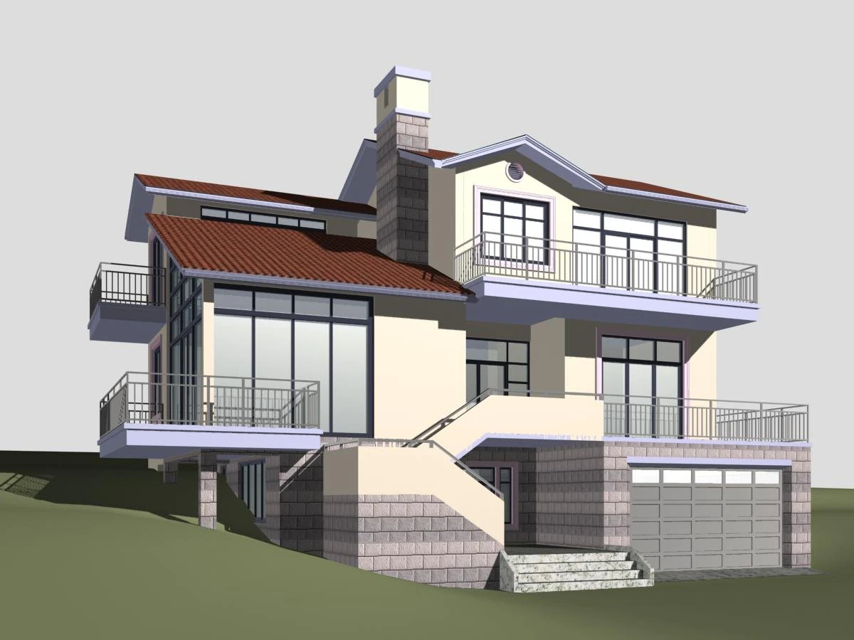 villa 110 3D Model .c4d .max .obj .3ds .fbx .stl .blend