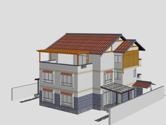 villa 112 3D-Modell .c4d .max .obj .3ds .fbx .stl .blend 