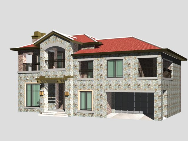 villa 114 Model 3D .c4d .max .obj .3ds .fbx .stl .blend 