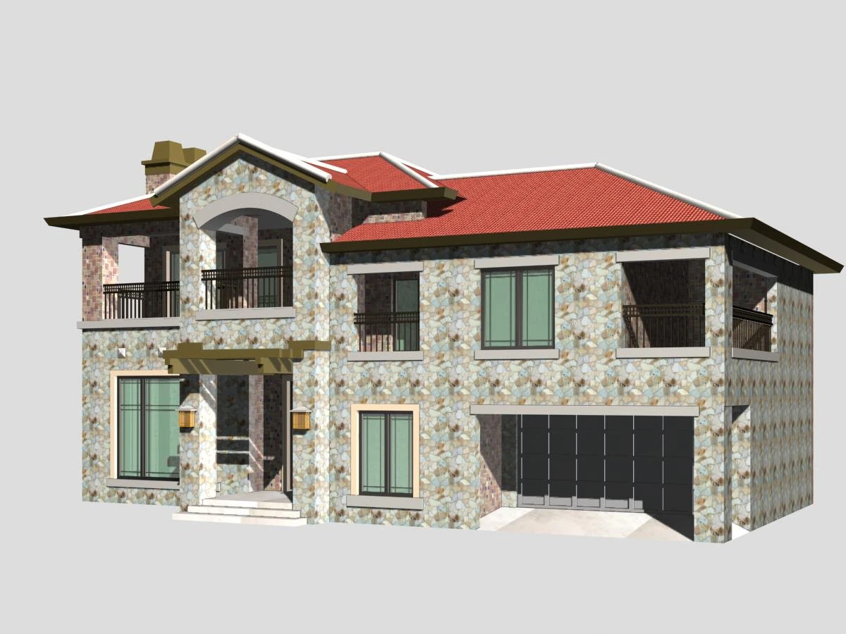 villa 114 3D Model .c4d .max .obj .3ds .fbx .stl .blend 