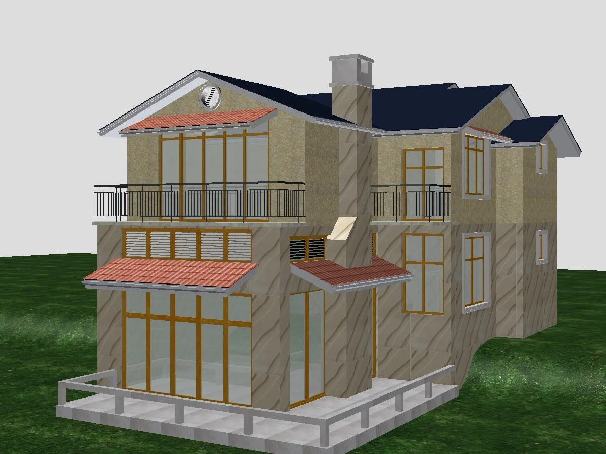 villa 116 3D Model .c4d .max .obj .3ds .fbx .stl .blend 