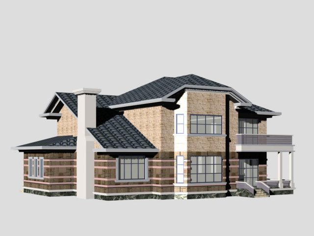 villa 117 3D 模型 .c4d .max .obj .3ds .fbx .stl .blend 