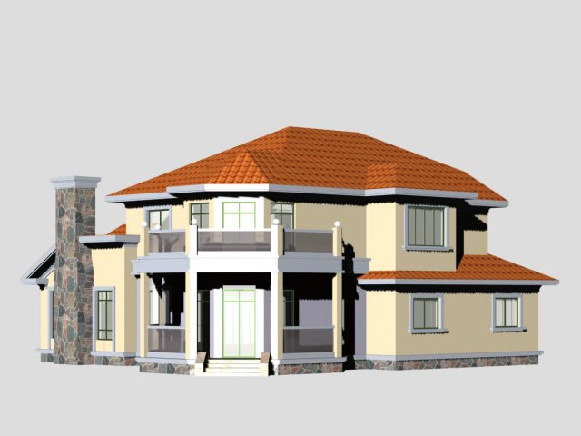 villa 120 3D मॉडल .c4d .max .obj .3ds .fbx .stl .blend 