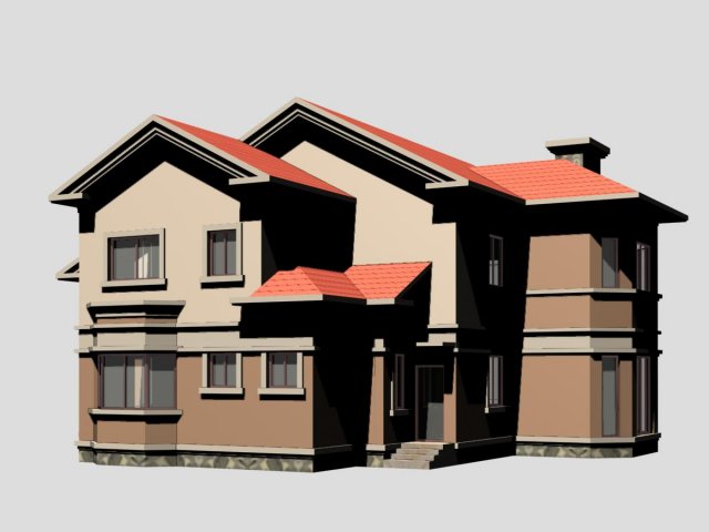 villa 123 3D Model .c4d .max .obj .3ds .fbx .stl .blend 