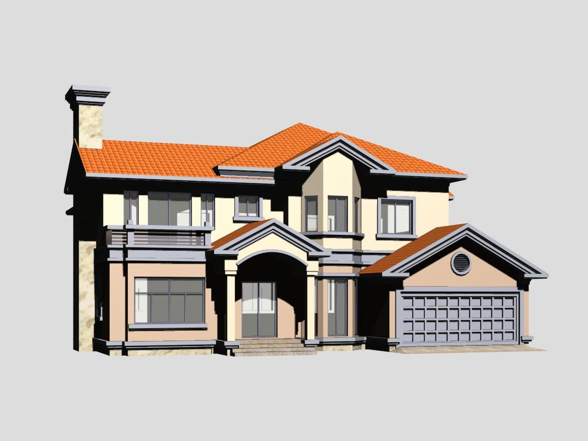 villa 124 3D Model .c4d .max .obj .3ds .fbx .stl .blend 