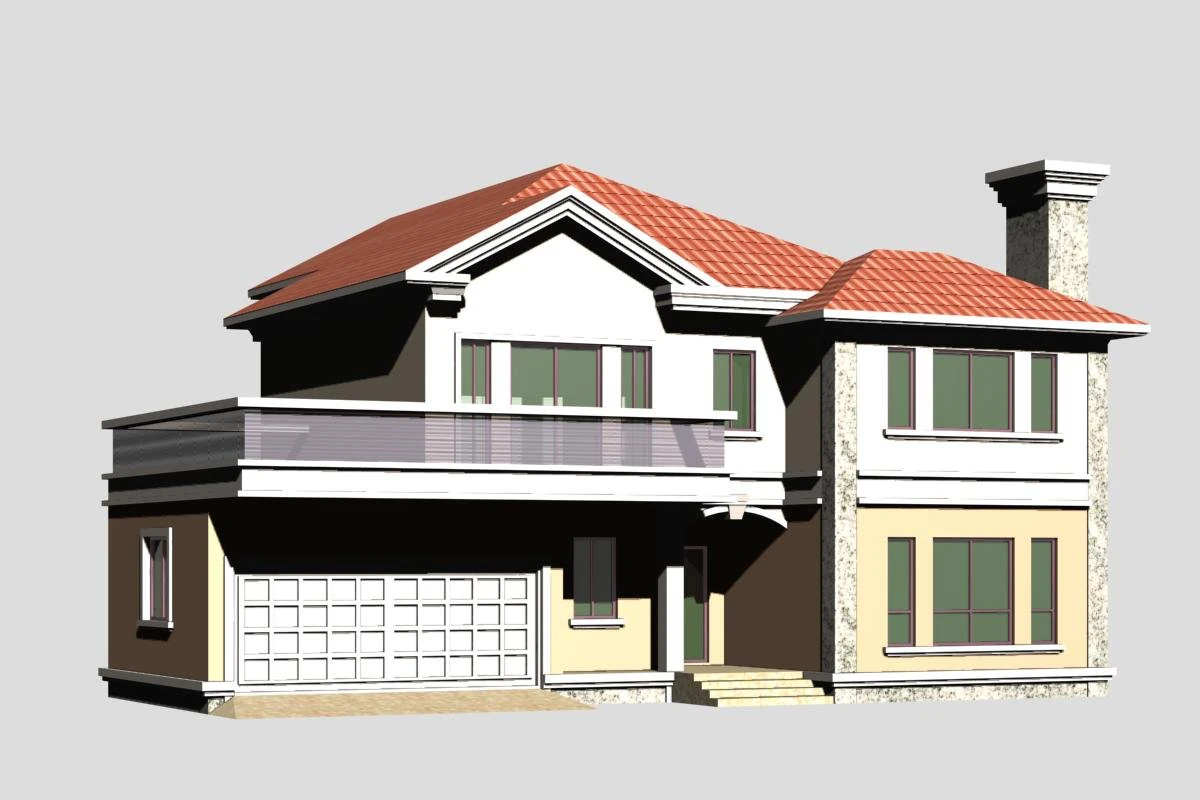 villa 125 3D Model .c4d .max .obj .3ds .fbx .stl .blend