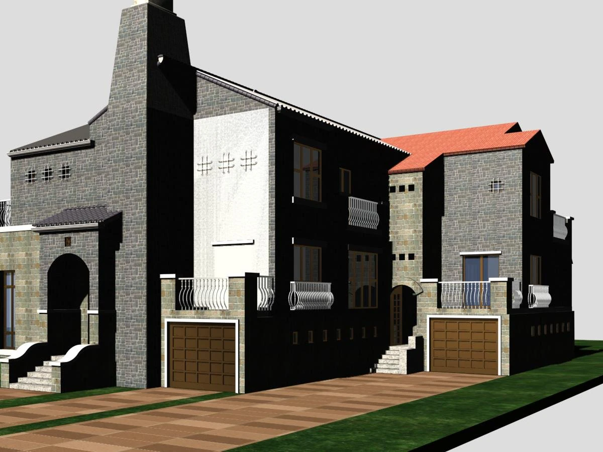 villa 130 3D Model .c4d .max .obj .3ds .fbx .stl .blend 