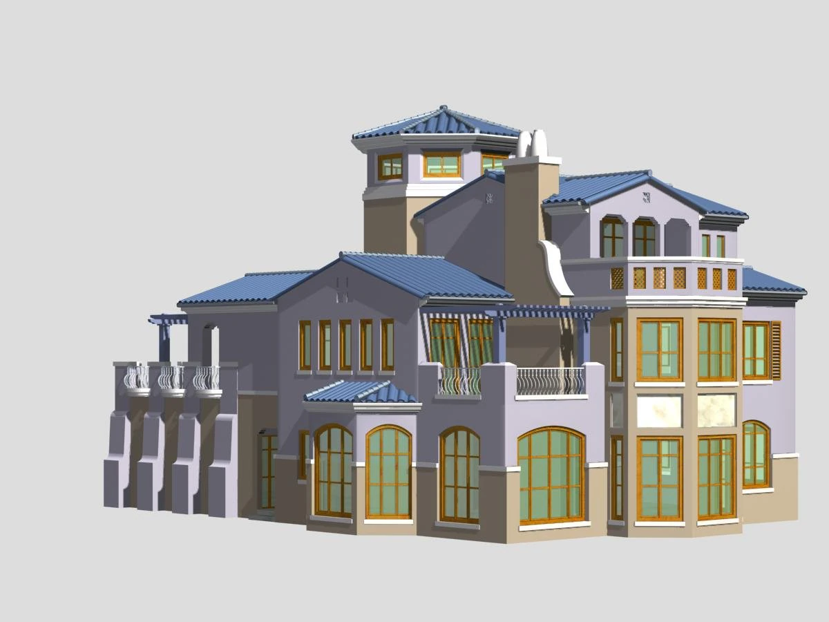 villa 131 3D Model .c4d .max .obj .3ds .fbx .stl .blend 