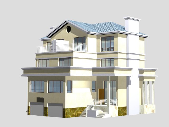 villa 135 3D Model .c4d .max .obj .3ds .fbx .stl .blend 