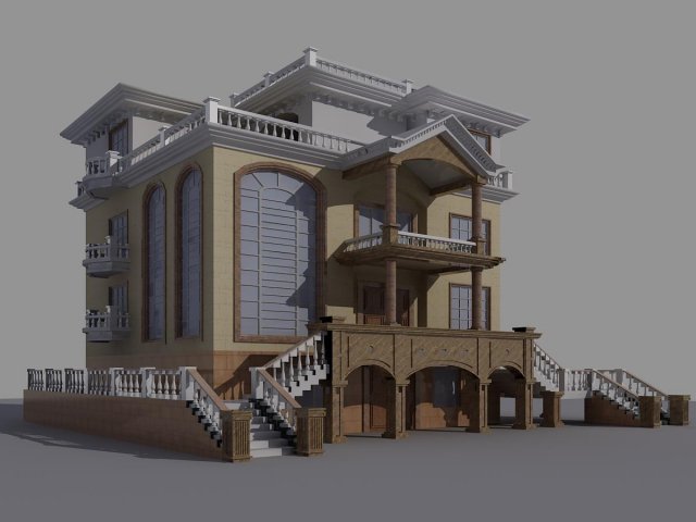 villa 140 3D Model .c4d .max .obj .3ds .fbx .stl .blend 