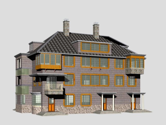 villa 143 3Dモデル .c4d .max .obj .3ds .fbx .stl .blend 