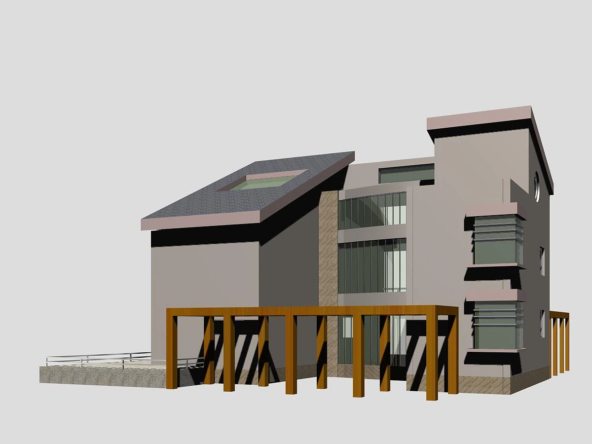 villa 146 3D Model .c4d .max .obj .3ds .fbx .stl .blend 