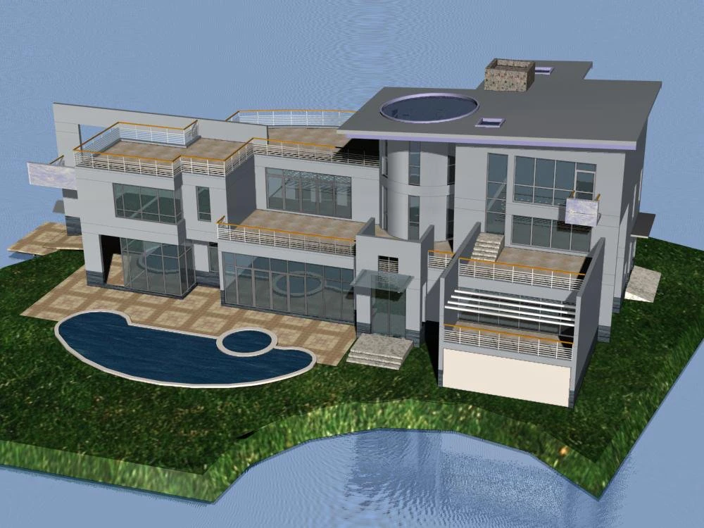 villa 160 3D Model .c4d .max .obj .3ds .fbx .stl .blend 