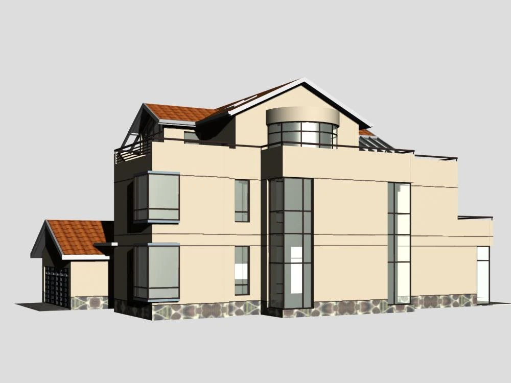 villa 154 3D Model .c4d .max .obj .3ds .fbx .stl .blend 