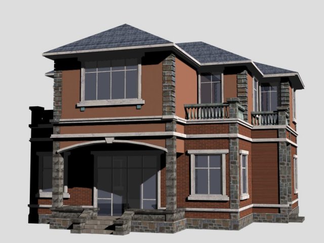 villa 155 3D Model .c4d .max .obj .3ds .fbx .stl .blend 