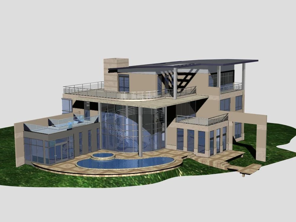 villa 156 3D Model .c4d .max .obj .3ds .fbx .stl .blend 