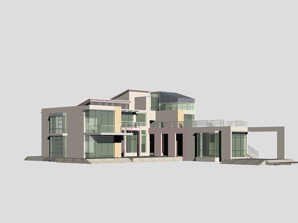 villa 161 3D Model .c4d .max .obj .3ds .fbx .stl .blend 