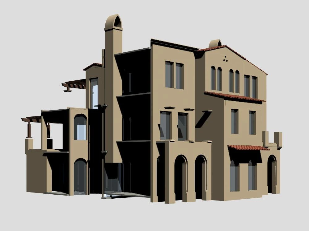 villa 167 3D Model .c4d .max .obj .3ds .fbx .stl .blend 