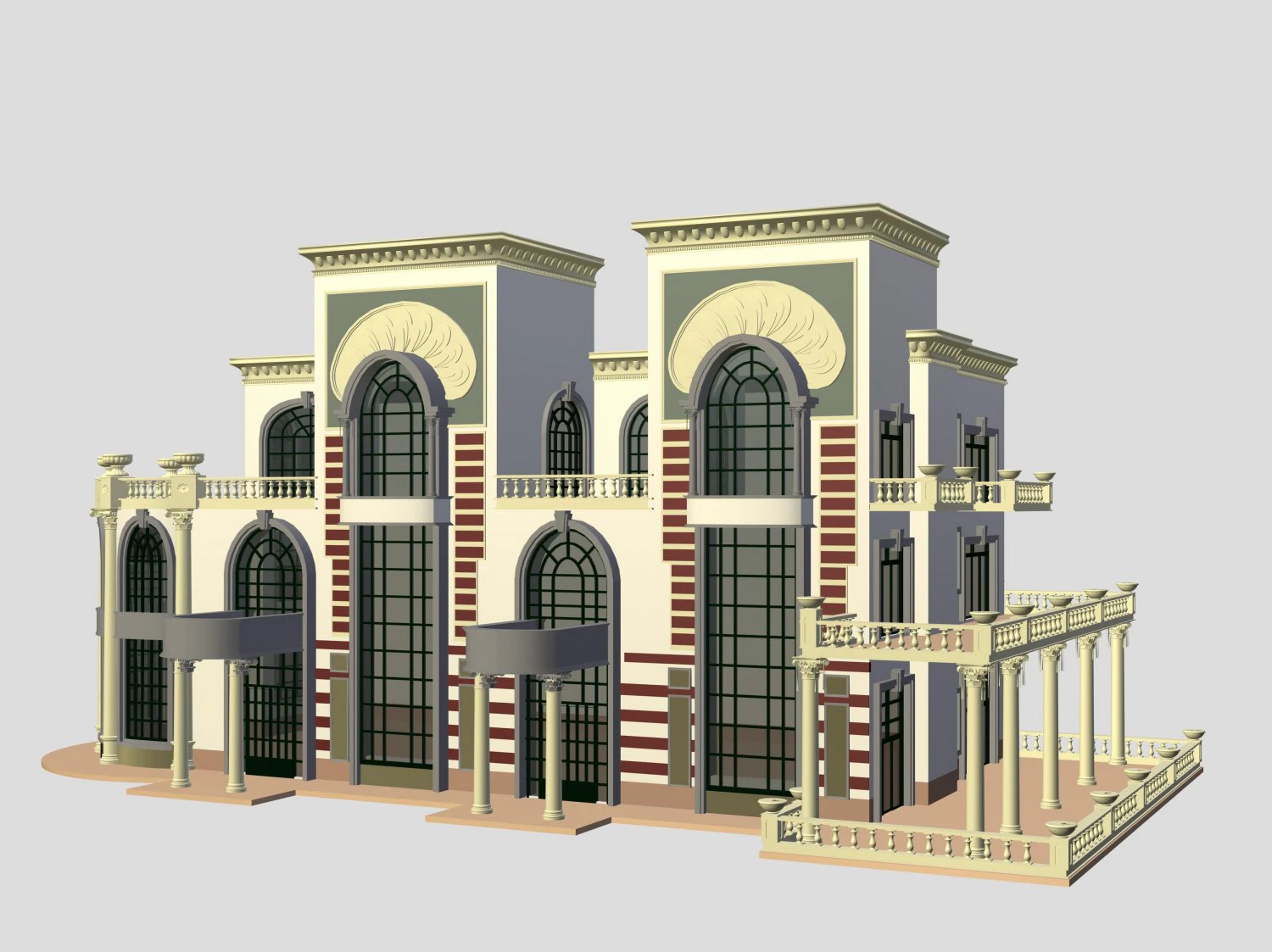 villa 183 3D Model .c4d .max .obj .3ds .fbx .stl .blend 
