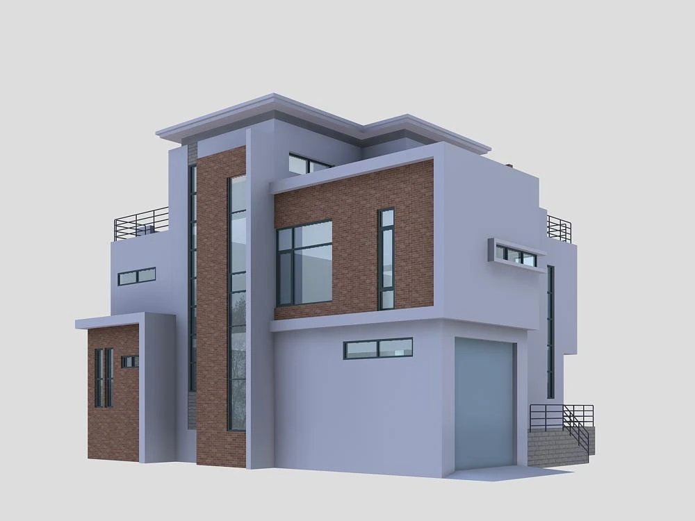 villa 184 3D Model .c4d .max .obj .3ds .fbx .stl .blend 