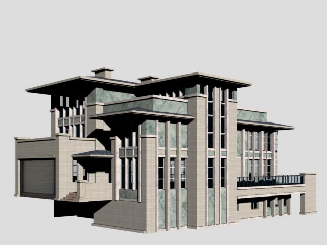 villa 185 3D 模型 .c4d .max .obj .3ds .fbx .stl .blend