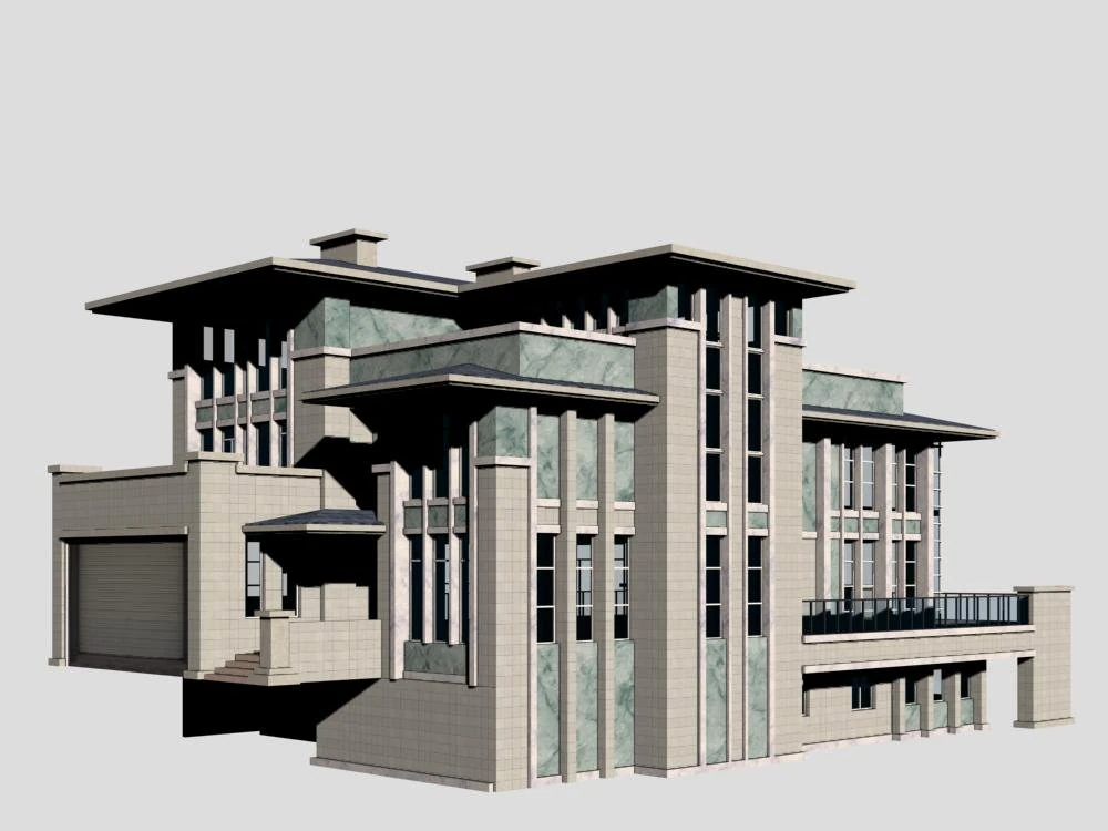 villa 185 3D Model .c4d .max .obj .3ds .fbx .stl .blend 