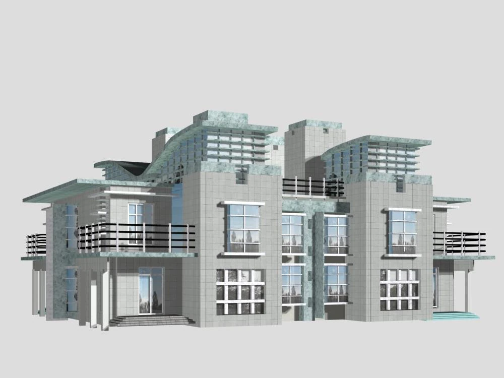 villa 189 3D Model .c4d .max .obj .3ds .fbx .stl .blend 