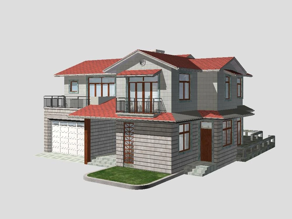 villa 190 3D Model .c4d .max .obj .3ds .fbx .stl .blend 