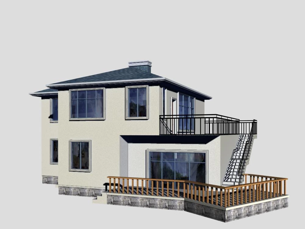 villa 195 3D Model .c4d .max .obj .3ds .fbx .stl .blend 