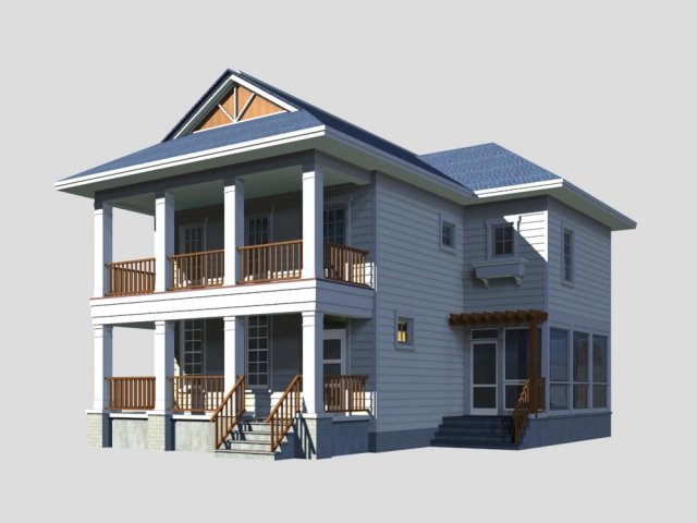 villa 199 3D-Modell .c4d .max .obj .3ds .fbx .stl .blend 