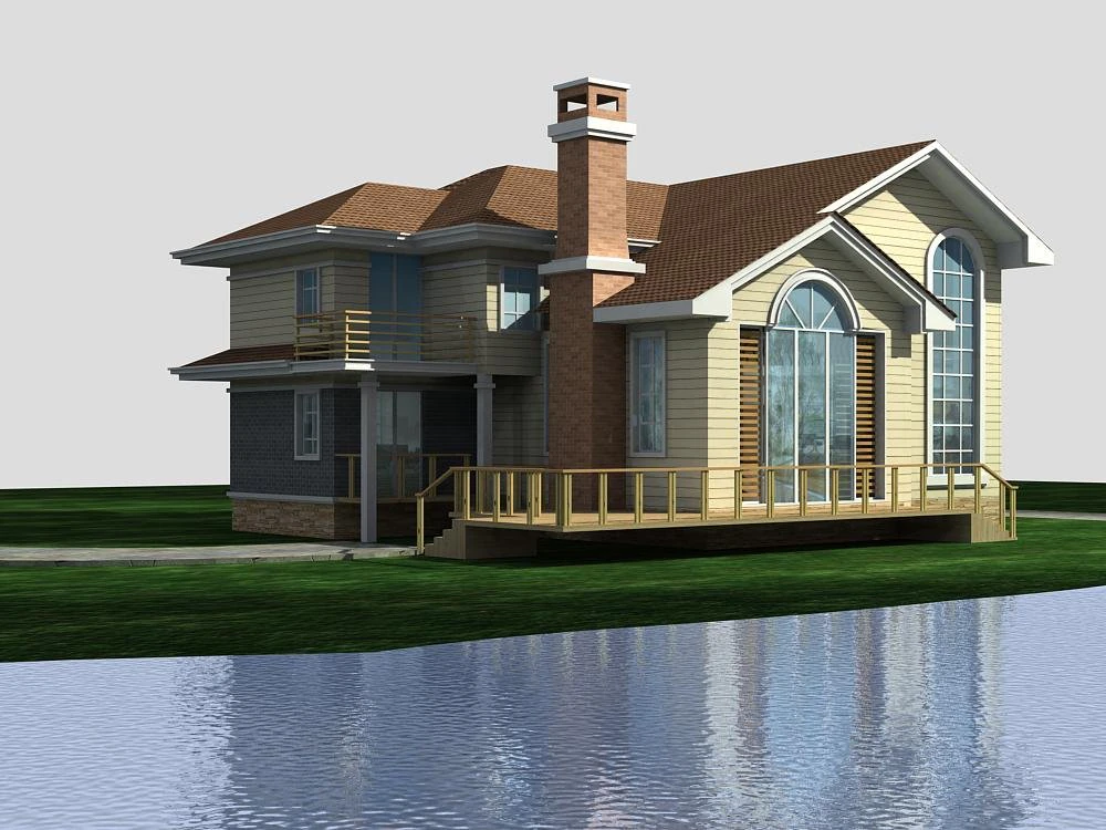 villa 204 3D Model .c4d .max .obj .3ds .fbx .stl .blend 