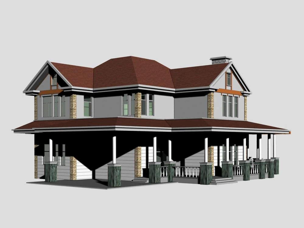 villa 205 3D Model .c4d .max .obj .3ds .fbx .stl .blend 