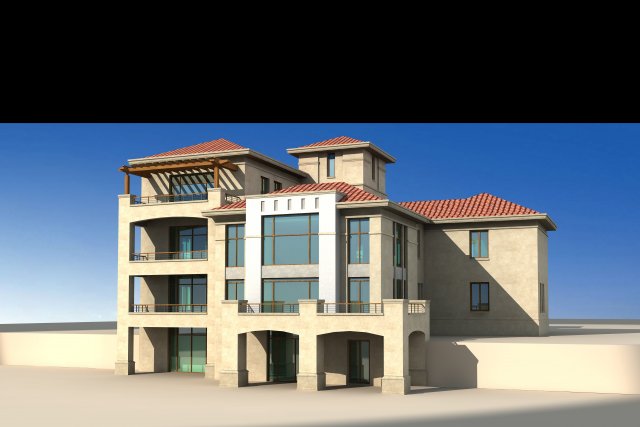 villa 215 3D Model .c4d .max .obj .3ds .fbx .stl .blend 