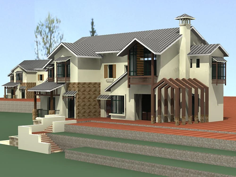 villa 220 3D Model .c4d .max .obj .3ds .fbx .stl .blend