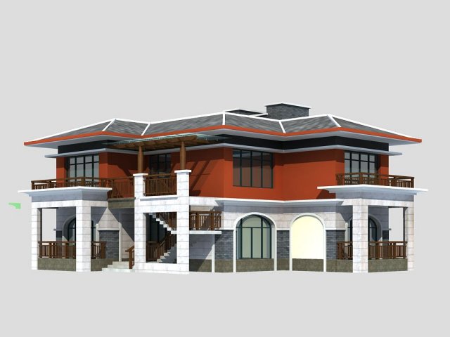villa 221 3D Model .c4d .max .obj .3ds .fbx .stl .blend 
