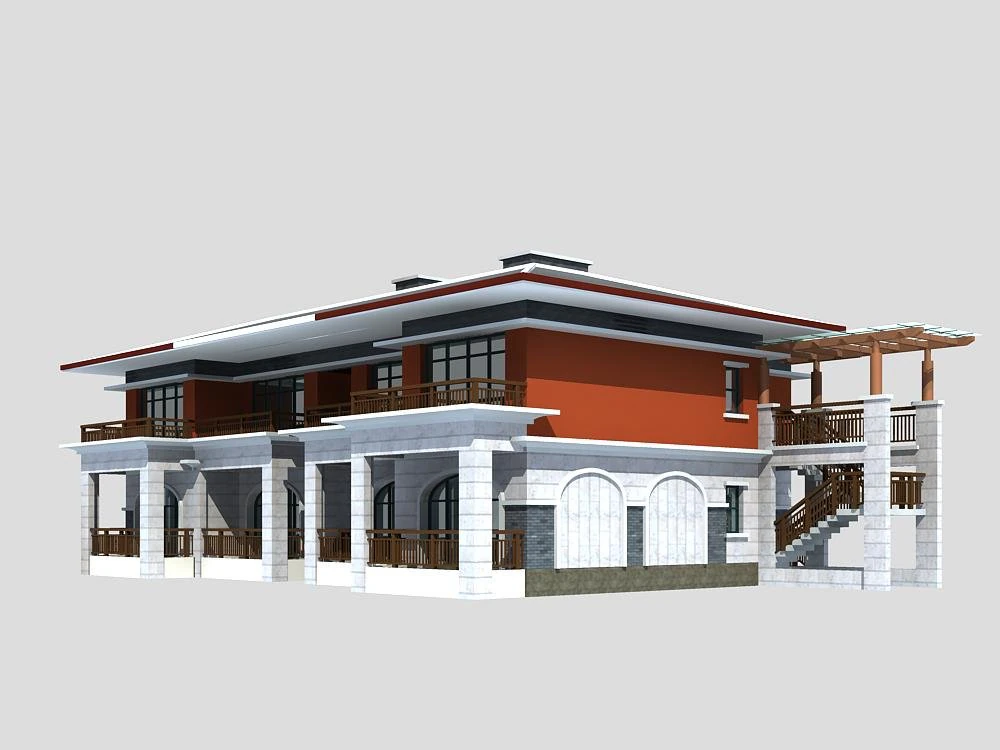 villa 222 3D Model .c4d .max .obj .3ds .fbx .stl .blend 