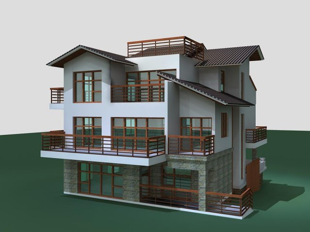 villa 226 3D 模型 .c4d .max .obj .3ds .fbx .stl .blend