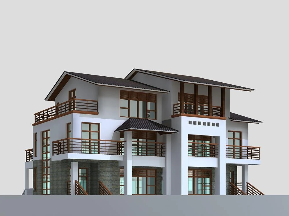villa 229 3D Model .c4d .max .obj .3ds .fbx .stl .blend 