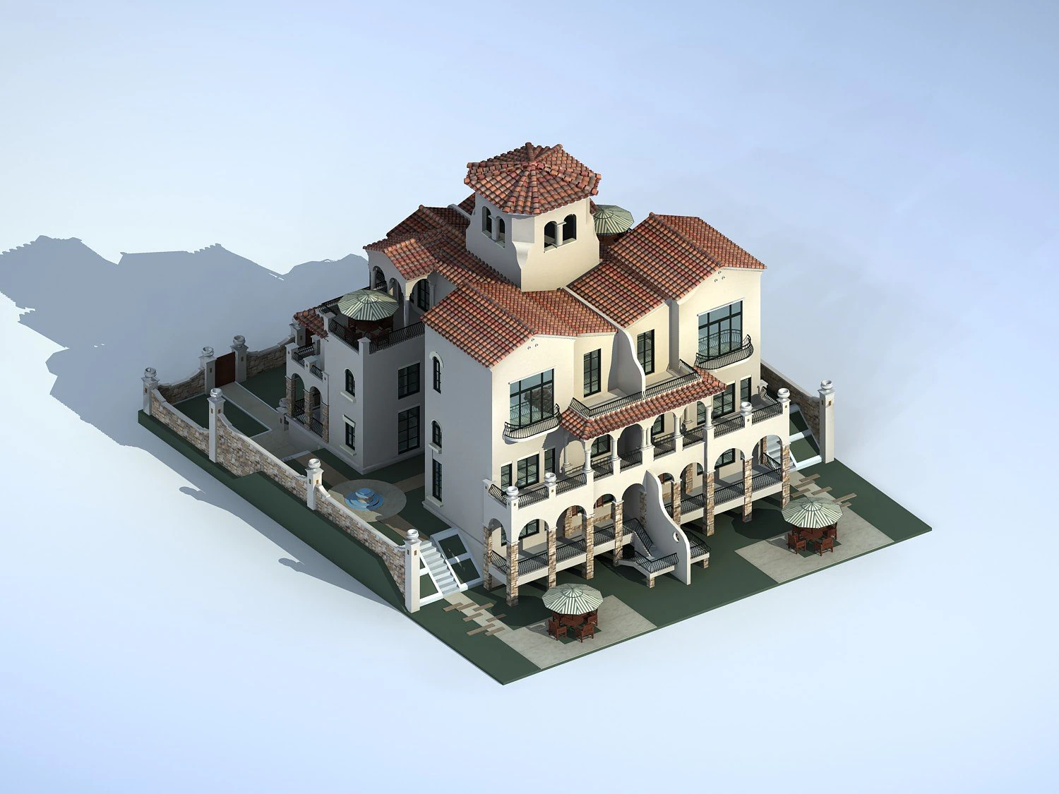 villa 234 3D Model .c4d .max .obj .3ds .fbx .stl .blend 