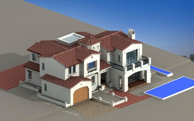 villa 240 Modelo 3D .c4d .max .obj .3ds .fbx .stl .blend 